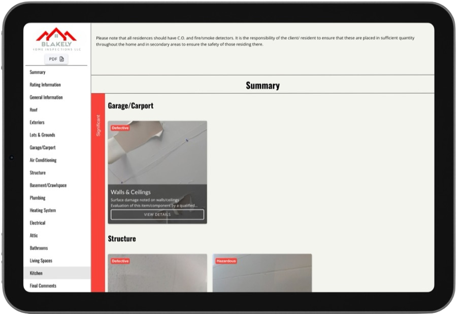 Electronic inspection report Logan County Ohio